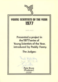 Young Scientists Certificate